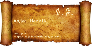 Vajai Henrik névjegykártya